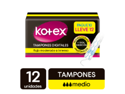 Tampones Kotex Super Digitales 12 und