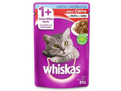 Whiskas Gatos Castrados Carne X 85