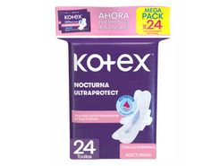 Toallas higiénicas Kotex Nocturnas con Alas 24 und