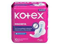 Toallas higiénicas Kotex Discreta 10 und