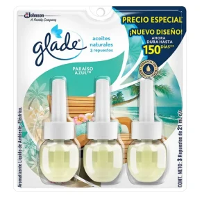 Ambientador Glade Aceite Paraiso X 3 un 63 ml