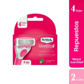 Repuesto Schick Quattro Piel Sen X 2 Wom